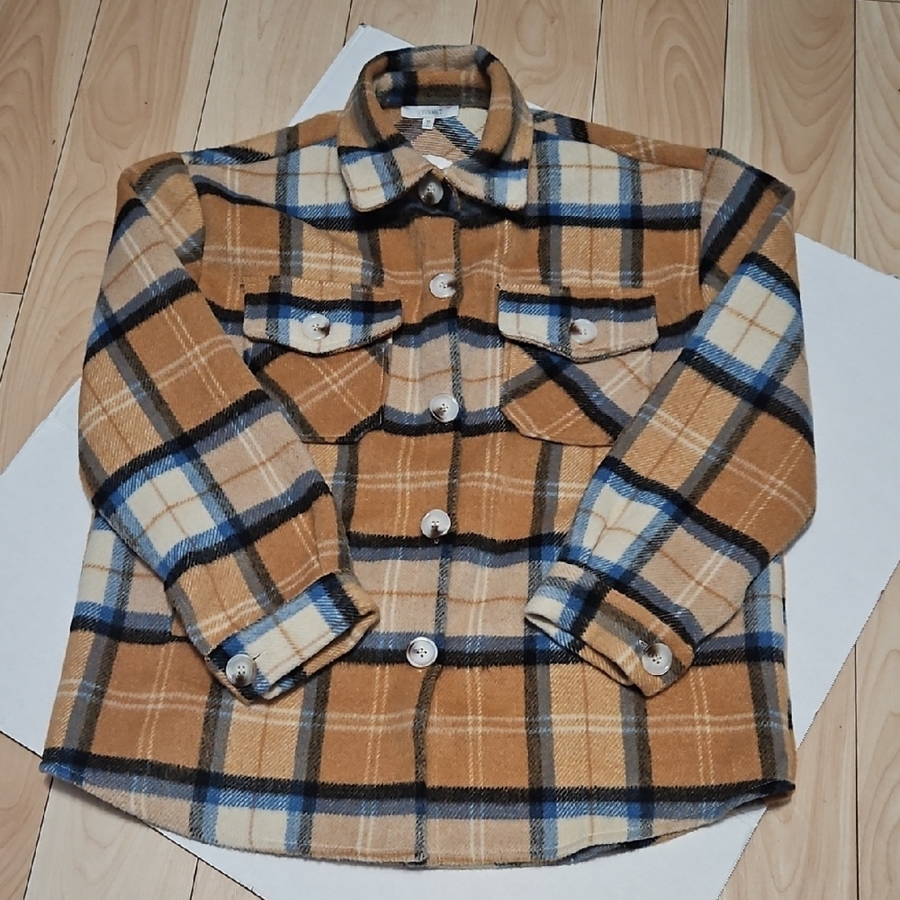 Plaid Button-Up Shirt Jacket